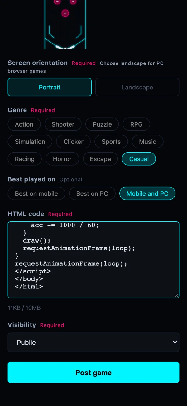 Paste into the HTML code box
